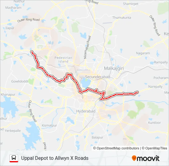 113YK Bus Line Map