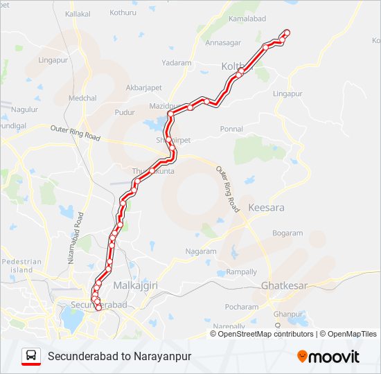 212/567 bus Line Map