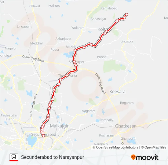 212/567 Bus Line Map