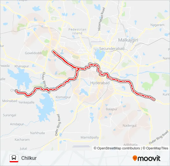 156/288D Bus Line Map