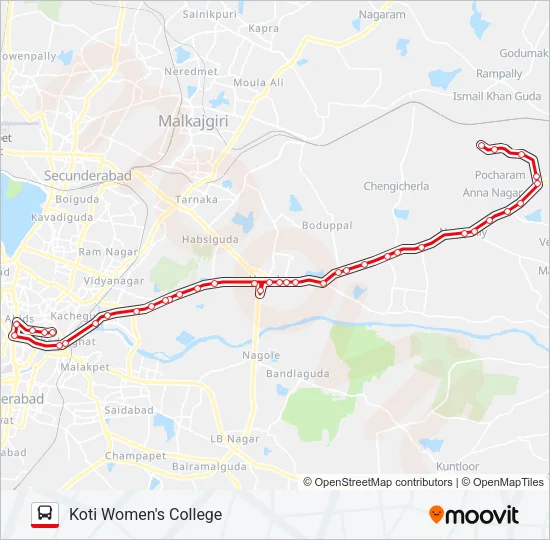 280CT Bus Line Map