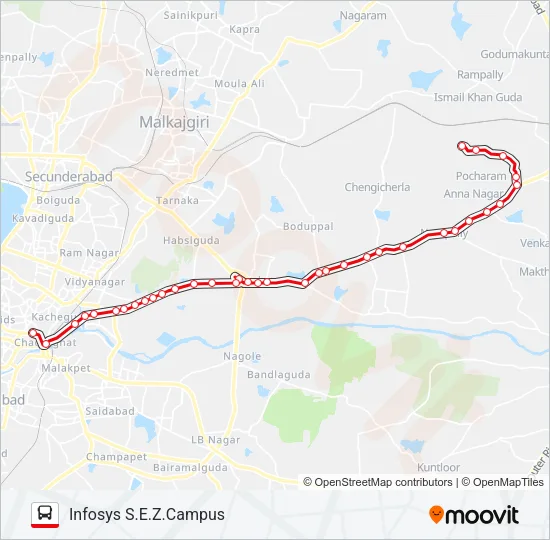 280CT Bus Line Map