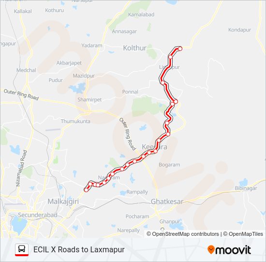 498 bus Line Map