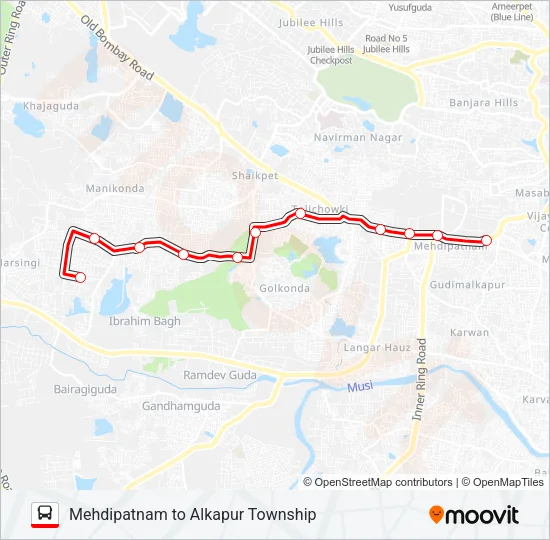 119A Bus Line Map