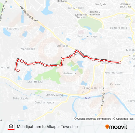 119A Bus Line Map