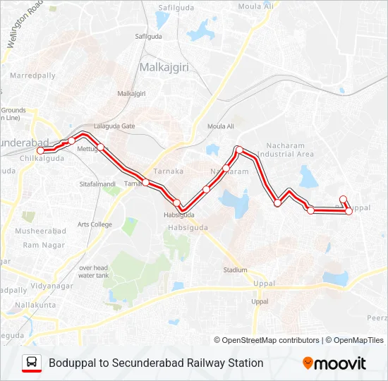50B Bus Line Map