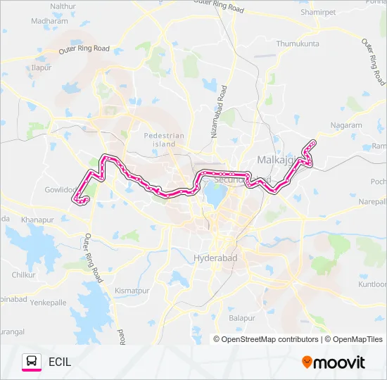 17H/47W Bus Line Map
