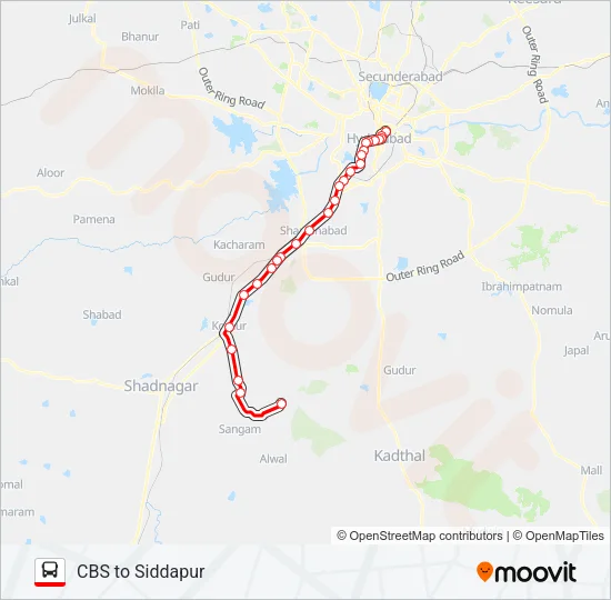 536S Bus Line Map
