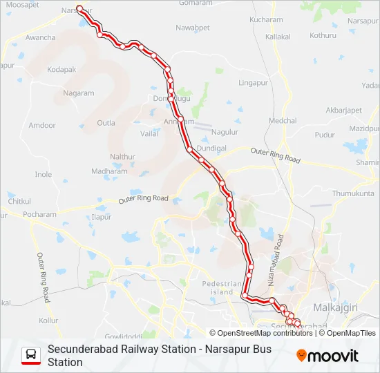 511 Bus Line Map