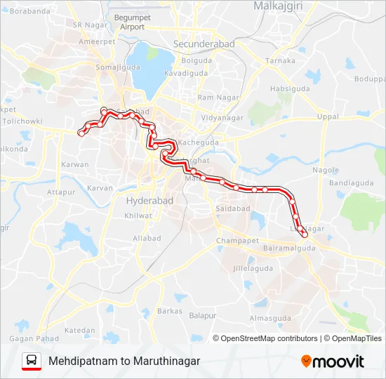 156M Bus Line Map
