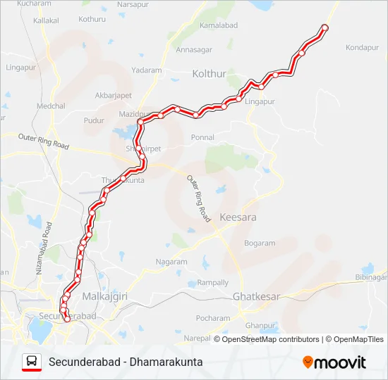 212/568 Bus Line Map