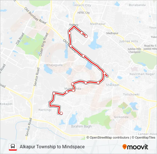 126A Bus Line Map