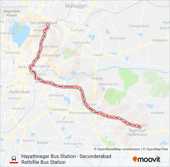 1-H Bus Line Map