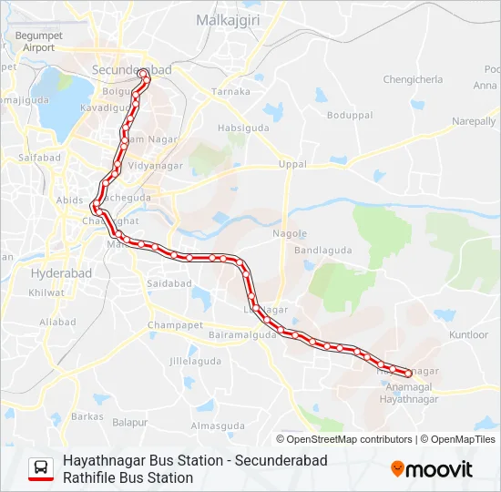 1-H Bus Line Map