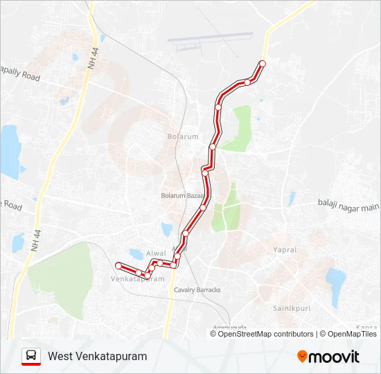 22/21W Bus Line Map