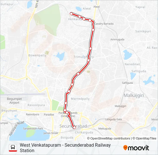 21-W Bus Line Map