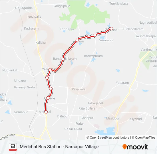 567-N Bus Line Map