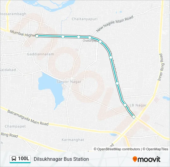 100L Bus Line Map