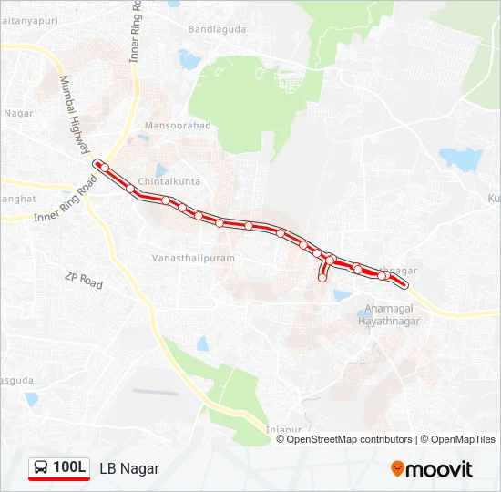 100L Bus Line Map
