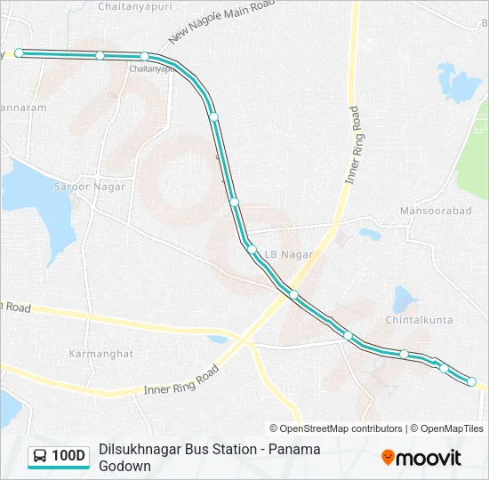 100D Bus Line Map