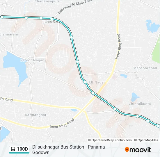 100D Bus Line Map