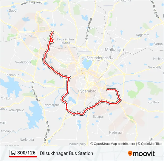 300/126 Bus Line Map