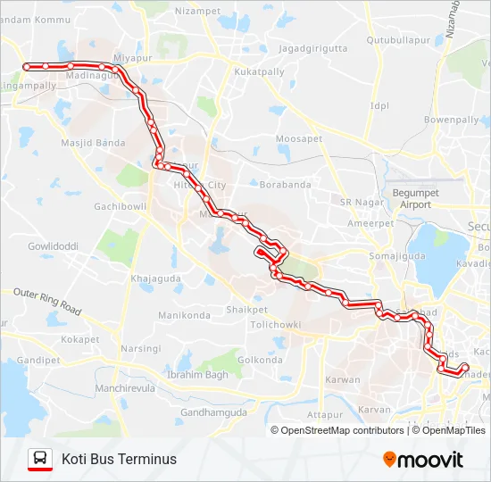 127K/L Bus Line Map