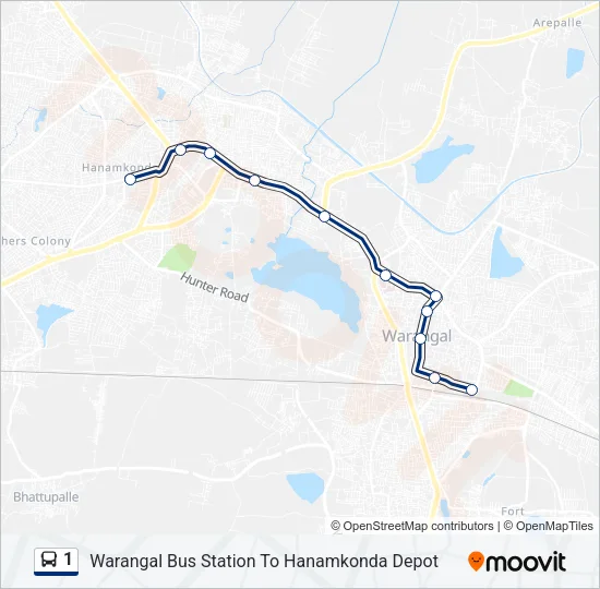 1 Bus Line Map