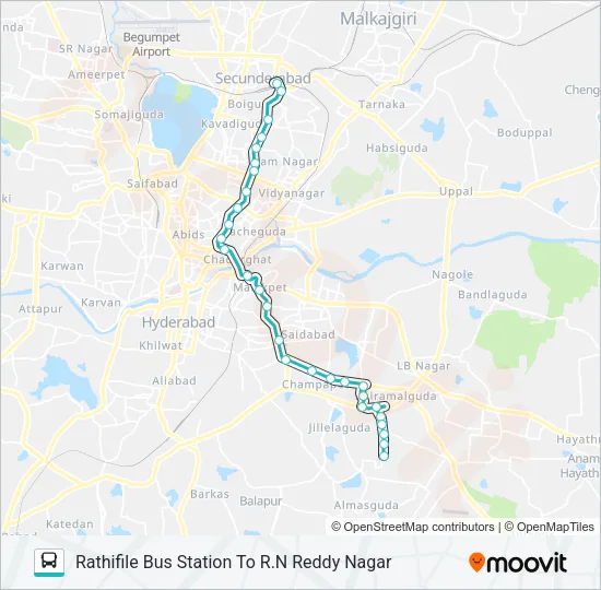 104R/102 Bus Line Map