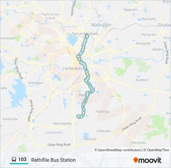 103 Bus Line Map