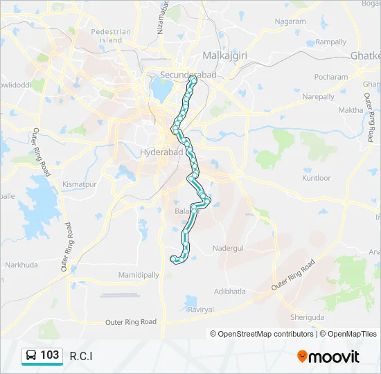 103 Bus Line Map