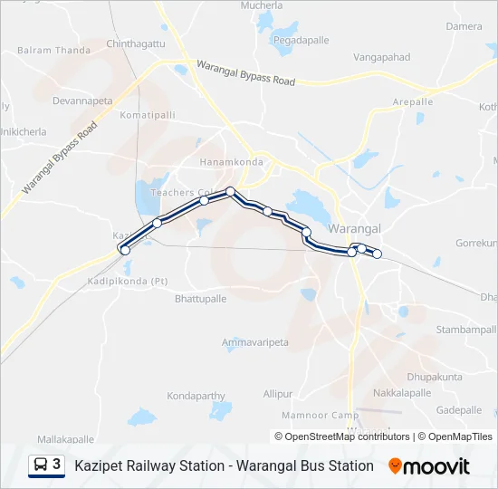 3 Bus Line Map