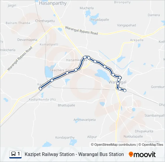 1 Bus Line Map