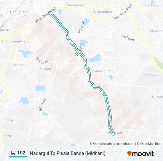 102 Bus Line Map