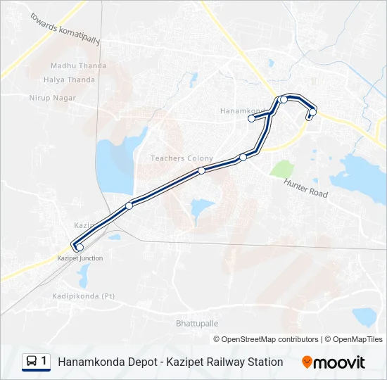 1 Bus Line Map