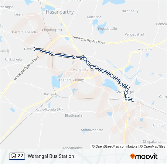 22 Bus Line Map