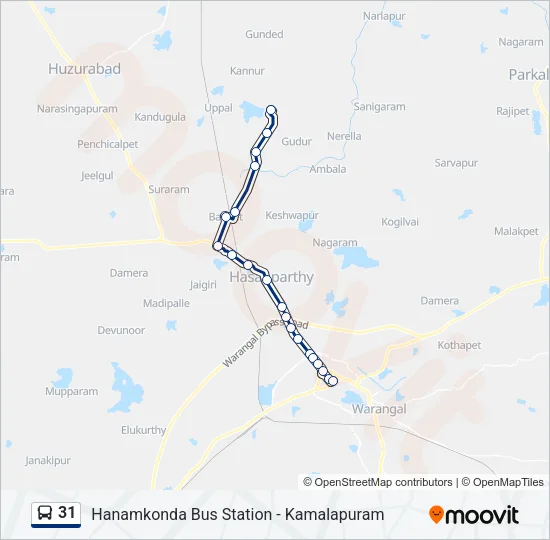 31 Bus Line Map
