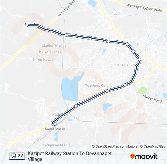 22 Bus Line Map