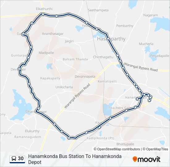 30 Bus Line Map