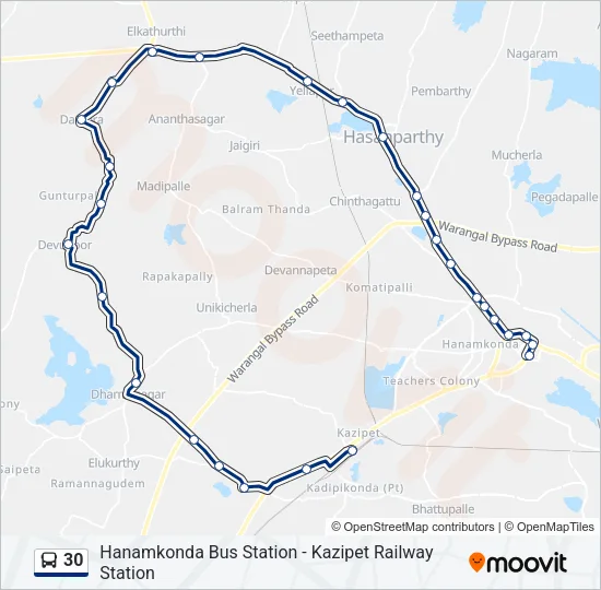 30 Bus Line Map