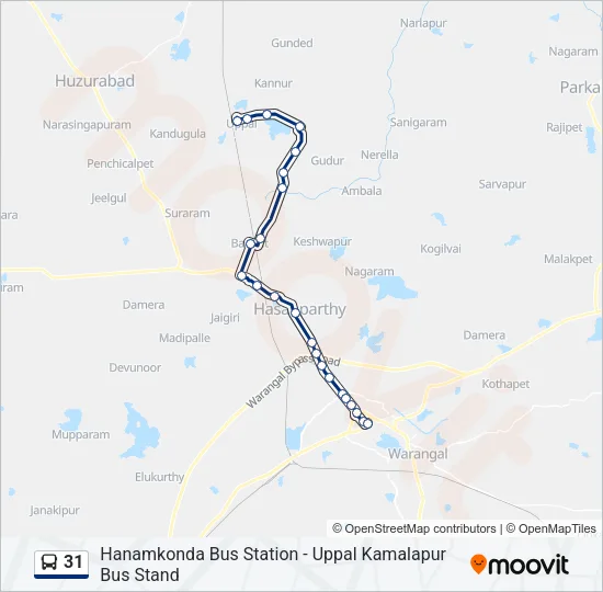 31 Bus Line Map