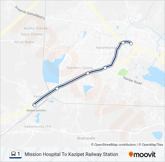 1 Bus Line Map