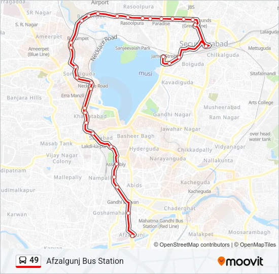 49 Bus Line Map