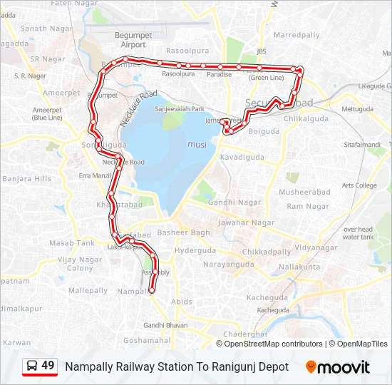 49 Bus Line Map