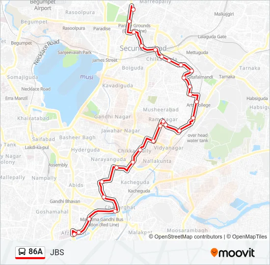 86A Bus Line Map
