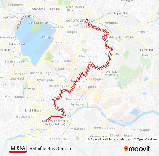 86A Bus Line Map