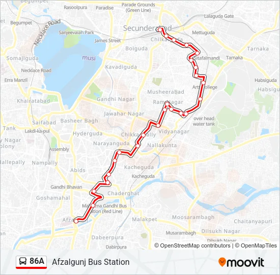 86A Bus Line Map