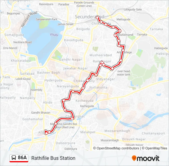 86A Bus Line Map