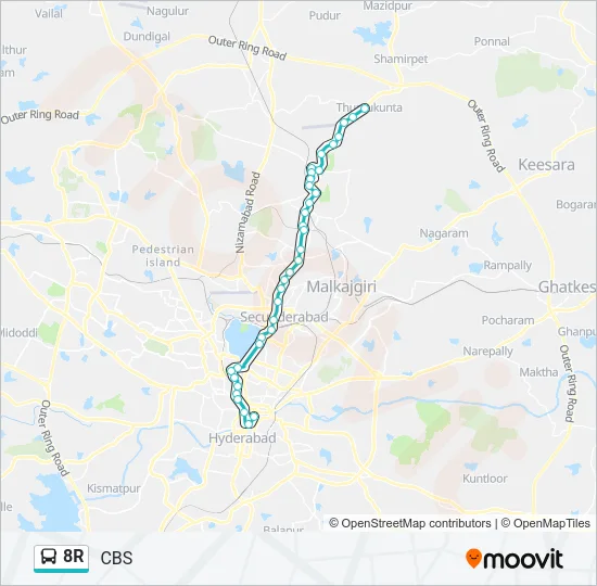 8R Bus Line Map