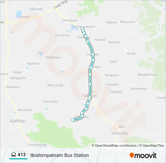 413 Bus Line Map